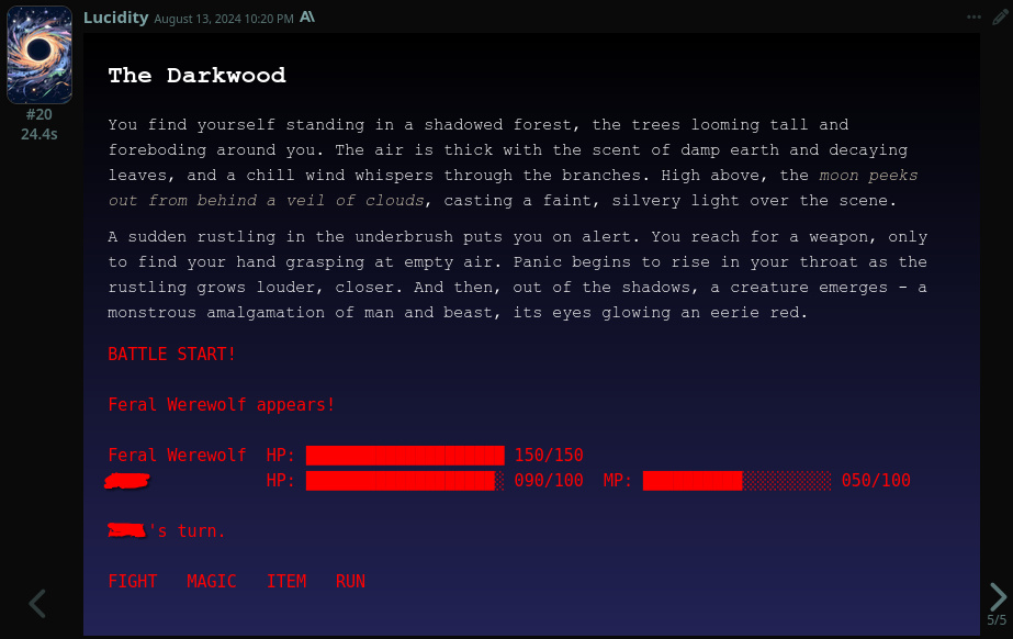 Lucidity example response